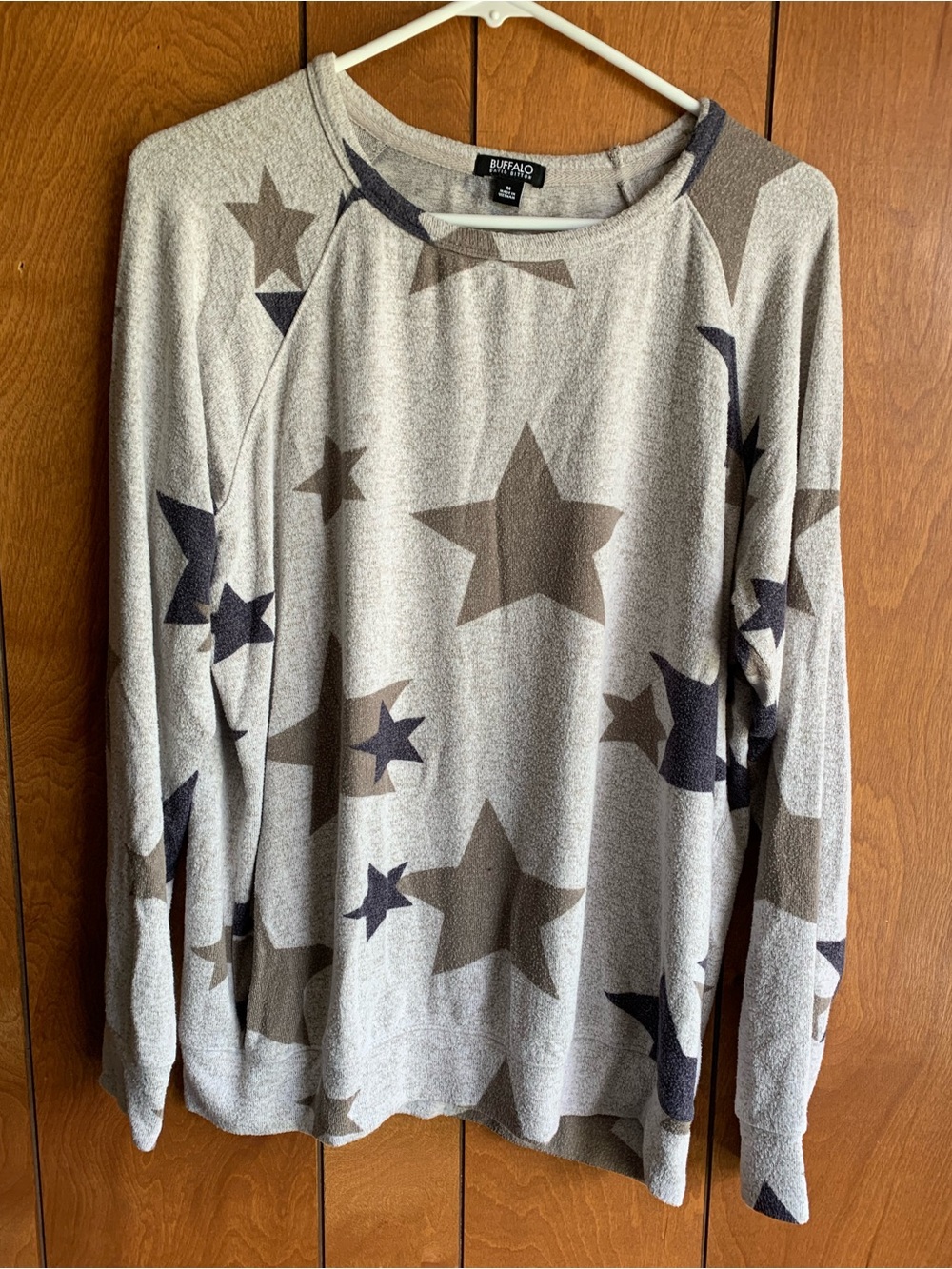 Buffalo David Bitton Star Print Sweatshirt - Taupe & Dark Brown Stars